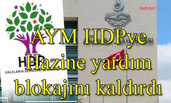 AYM HDPye Hazine yardım blokajını kaldırdı 